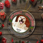 Pet Photo First Christmas - Ornements acryliques personnalisés pour les amoureux des animaux de compagnie